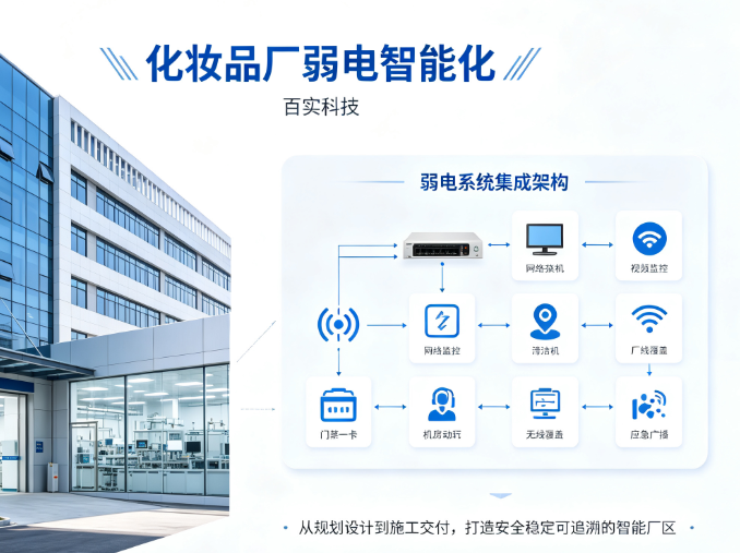 化妝品廠弱電智能化解決方案降低運維人力成本